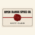 Open Range Spice Co. gift card with the red wax-seal O/R logo